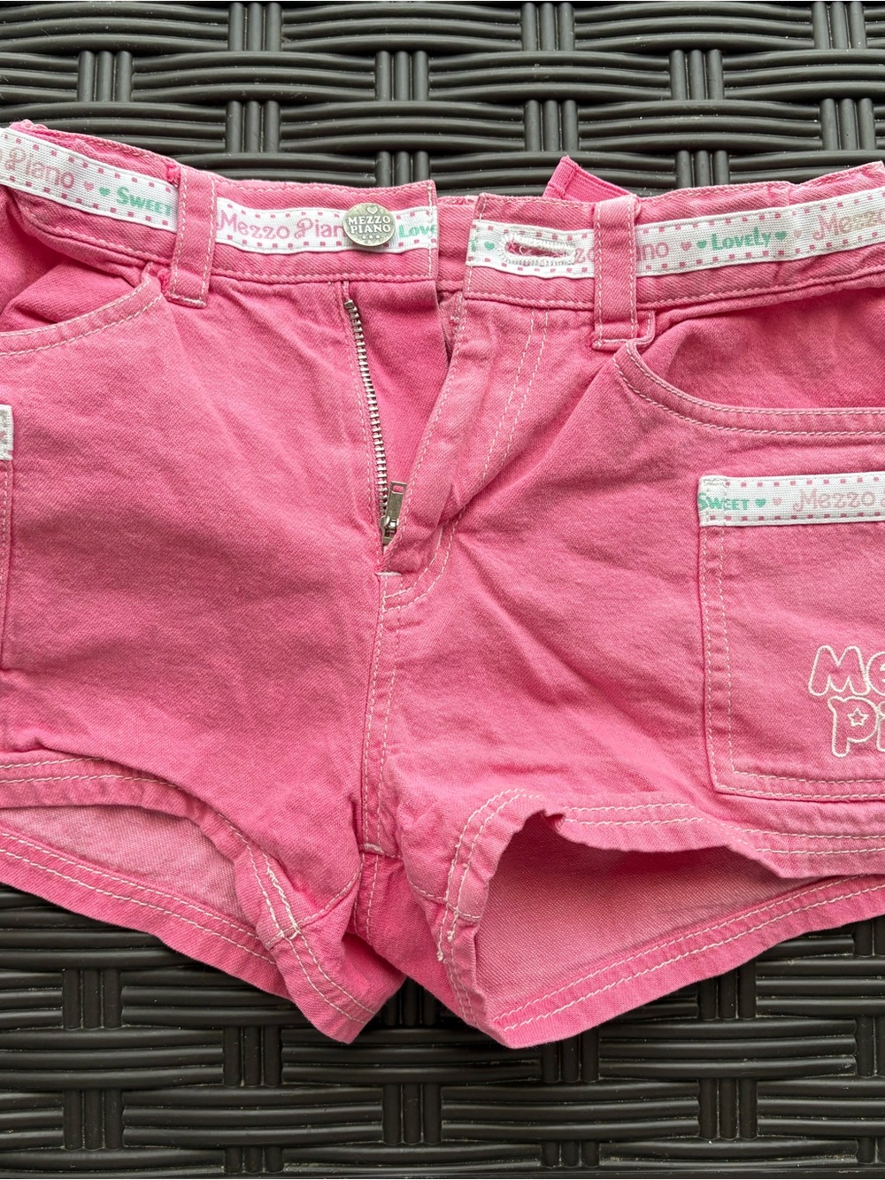 Mezzo Piano Girls' Pink Cotton Shorts